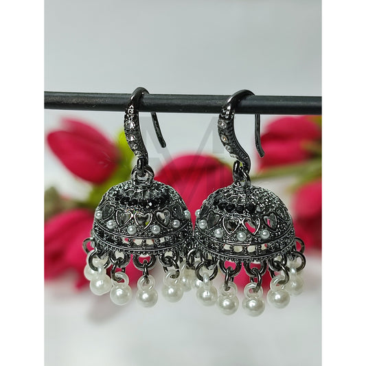 Elegant Pearl Fusion Jhumki Earrings