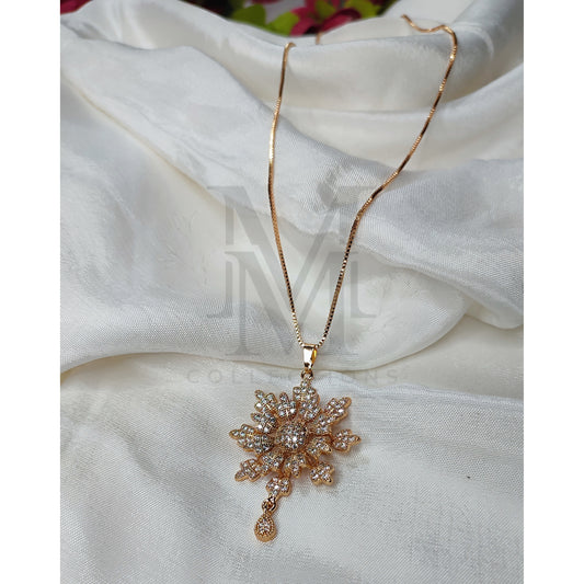 Exquisite Diamond Blossom Necklace Set