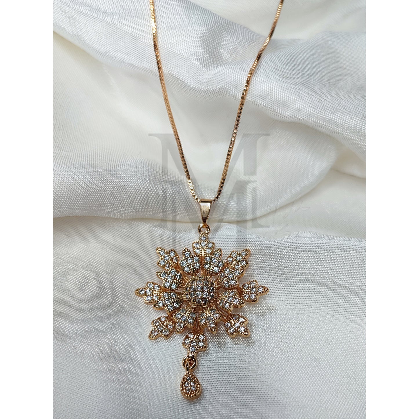 Exquisite Diamond Blossom Necklace Set