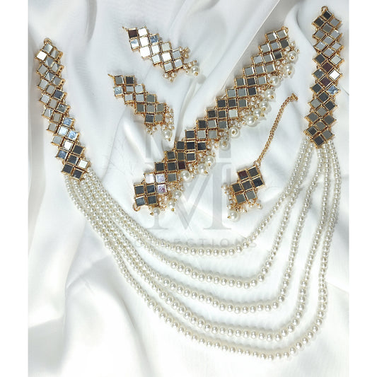 Exquisite Pearl and Gold Chain Jewelry Set